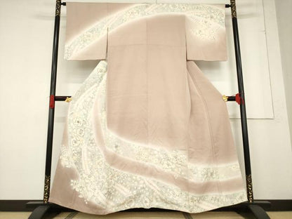 平和屋着物●訪問着　辻が花　舞花文　暈し染め　正絹　逸品　未使用　AABF1328ck