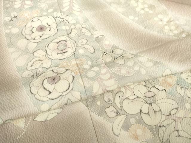 平和屋着物●訪問着　辻が花　舞花文　暈し染め　正絹　逸品　未使用　AABF1328ck