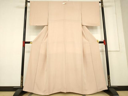 平和屋着物●上質な色無地　水柿色　正絹　逸品　未使用　AABF1330ck