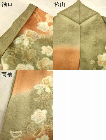 平和屋着物●訪問着　辻が花　舞花文　暈し染め　金銀彩　正絹　逸品　AABF1334ck
