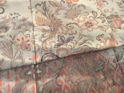 平和屋着物●訪問着　紬　鳳凰更紗花文　正絹　逸品　AABF1335ck