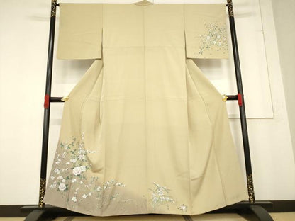 平和屋着物●訪問着　草花文　暈し染め　正絹　逸品　AABF1337ck
