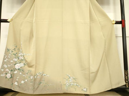 平和屋着物●訪問着　草花文　暈し染め　正絹　逸品　AABF1337ck