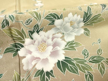 平和屋着物●訪問着　草花文　暈し染め　正絹　逸品　AABF1337ck