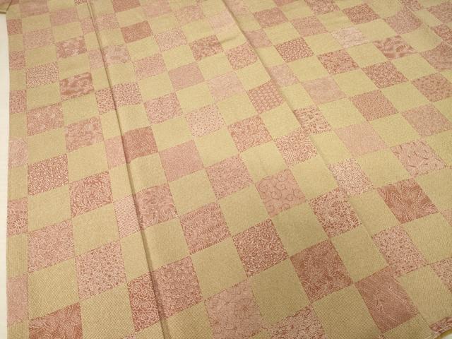 平和屋着物●小紋師　北原寿永　江戸小紋　市松文　正絹　逸品　未使用　AABF1338ck