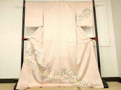 平和屋着物●訪問着　辻が花　道長花文　ロング丈　正絹　逸品　未使用　AABF1340ck