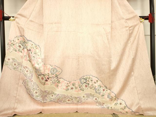 平和屋着物●訪問着　辻が花　道長花文　ロング丈　正絹　逸品　未使用　AABF1340ck 平和屋着物○訪問着 辻が花 道長花文 ロング丈 正絹 逸品 未使用
