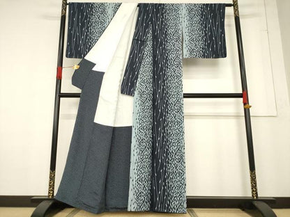 平和屋着物●上質な小紋　間道　正絹　逸品　未使用　AABF1341ck