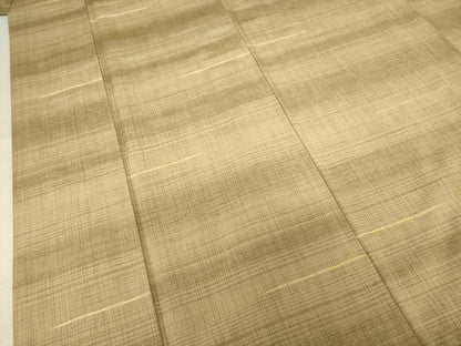 平和屋着物●上質な紬　段違い文様　めがね織　正絹　逸品　AABF1343ck
