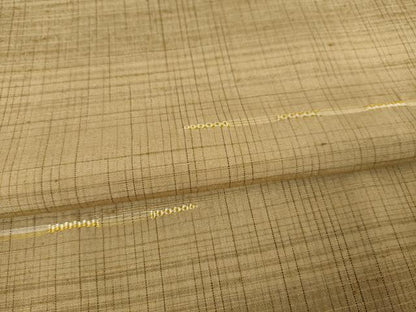 平和屋着物●上質な紬　段違い文様　めがね織　正絹　逸品　AABF1343ck