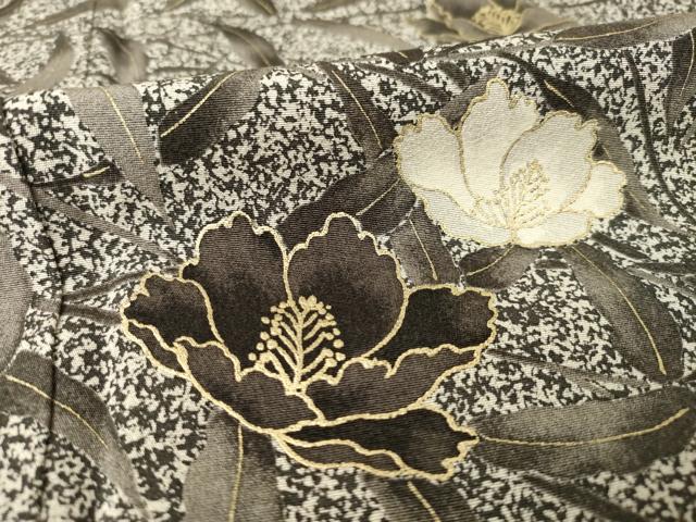 平和屋着物●訪問着　枝花文　黒地　金彩　正絹　逸品　AABF1344ck 平和屋着物○訪問着 枝花文 黒地 金彩 正絹 逸品 AABF1344ck