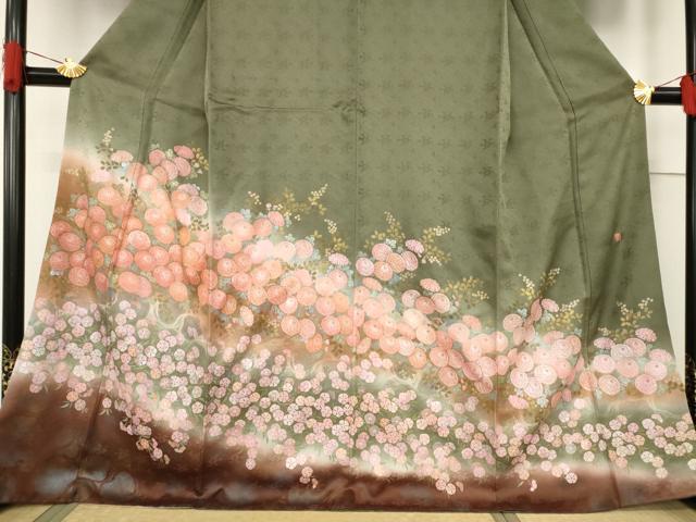 平和屋着物●訪問着　作家物　手描き　草花文　正絹　逸品　AABF1347ck 平和屋着物○訪問着 作家物 手描き 草花文 正絹 逸品 AABF1347ckの通販