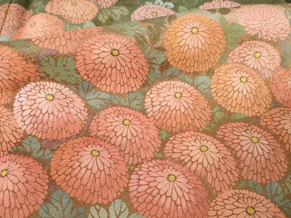平和屋着物●訪問着　作家物　手描き　草花文　正絹　逸品　AABF1347ck