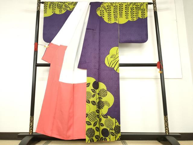 平和屋着物●訪問着　作家物　紫陽花　正絹　逸品　AABF1348ck