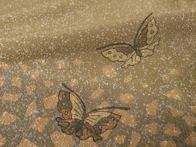 平和屋着物●蒔絵友禅作家　澤井豊永　訪問着　四季花に蝶　暈し染め　金彩　正絹　逸品　AABF1351ck 平和屋着物○蒔絵友禅作家 澤井豊永 訪問着 四季花に蝶 暈し染め 金彩