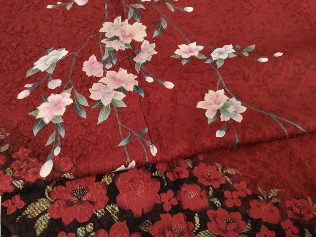 平和屋着物●豪華振袖　枝垂れ花文　暈し染め　金彩　やまと誂製　ロング丈　正絹　逸品　AABF1356ck
