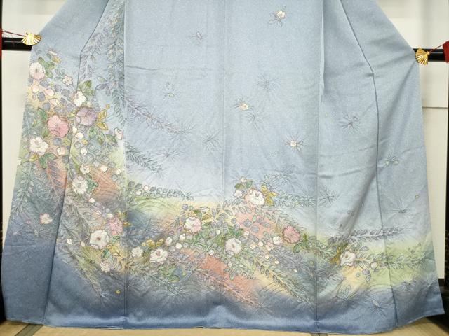 平和屋着物●訪問着　辻が花　絞り　舞花文　暈し染め　金彩　さが美扱い　正絹　逸品　AABF1358ck 平和屋着物○訪問着 辻が花 絞り 舞花文 暈し染め 金彩 さが美扱い