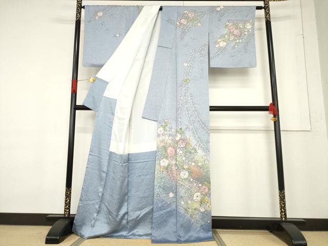 平和屋着物●訪問着　辻が花　絞り　舞花文　暈し染め　金彩　さが美扱い　正絹　逸品　AABF1358ck 平和屋着物○訪問着 辻が花 絞り 舞花文 暈し染め 金彩 さが美扱い
