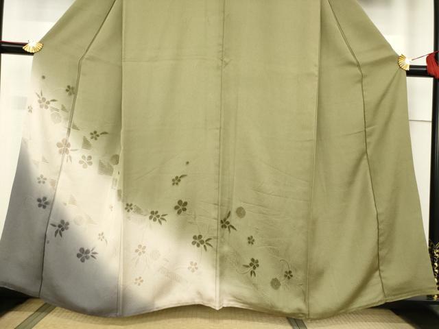 平和屋着物●訪問着　輪奈ビロード　草花文　暈し染め　正絹　逸品　AABF1360ck 平和屋着物○訪問着 輪奈ビロード 草花文 暈し染め 正絹 逸品