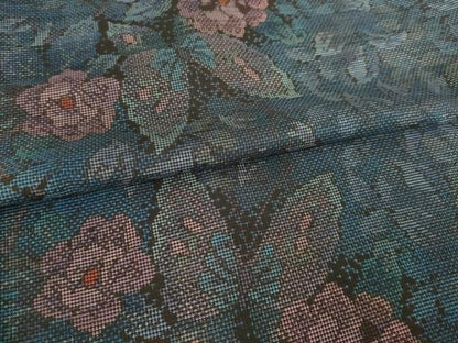 平和屋着物●本場大島紬　カタス7マルキ　花蝶文　正絹　逸品　AABF1361ck
