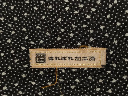 平和屋着物●江戸小紋　桜　黒地　ますいわ屋扱い　正絹　逸品　AABF1362ck
