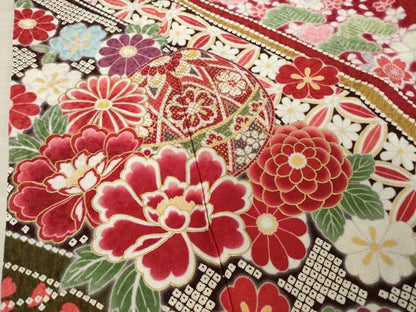 平和屋着物●豪華振袖　絞り　花丸文　金彩　銀通し地　ロング丈　正絹　逸品　AABF1371ck