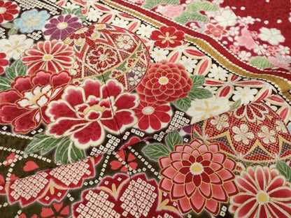 平和屋着物●豪華振袖　絞り　花丸文　金彩　銀通し地　ロング丈　正絹　逸品　AABF1371ck