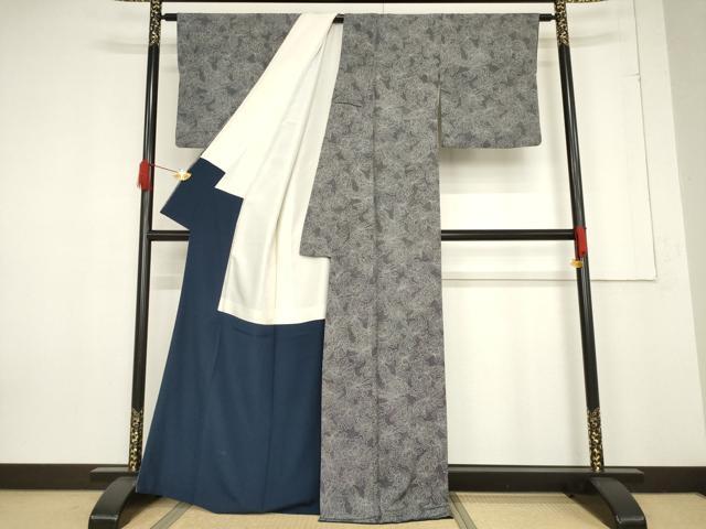 平和屋着物●伝統工芸士　廣瀬雄望　小紋　花尽くし　正絹　逸品　AABF1373ck