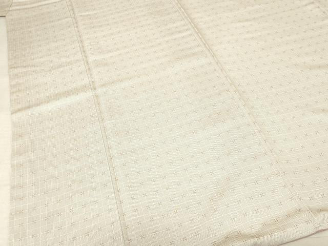 平和屋着物●お召　格子　正絹　逸品　AABF1375ck