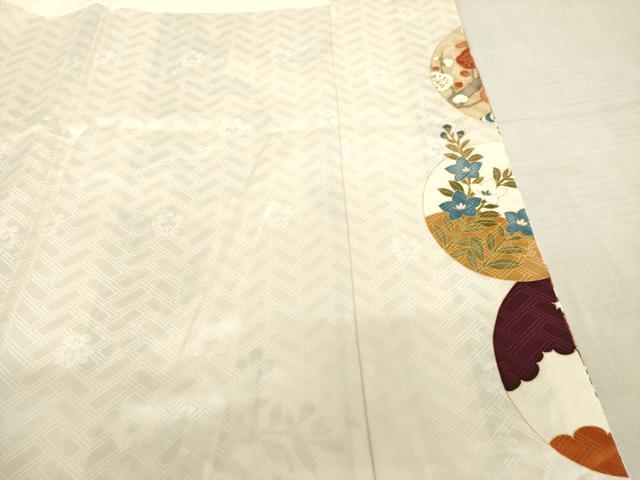 平和屋着物○十日町老舗ブランド 吉澤友禅 吾妻徳穂 振袖 駒刺繍 花