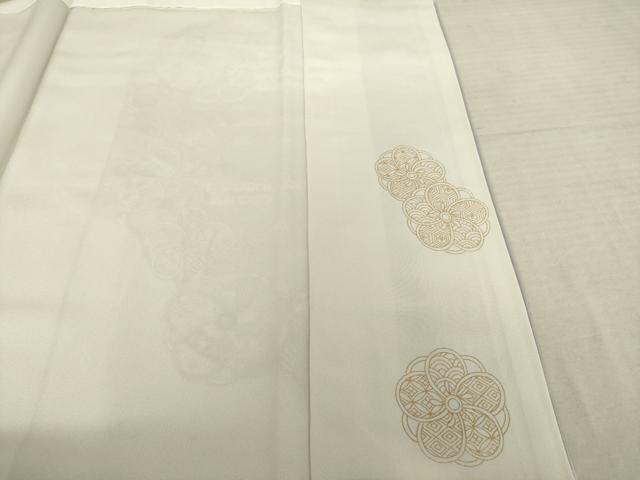 平和屋着物●訪問着　総刺繍　立波花文　暈し染め　金糸　正絹　逸品　AABF1377ck