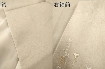 平和屋着物●訪問着　総刺繍　草花文　暈し染め　正絹　逸品　AABF1378ck