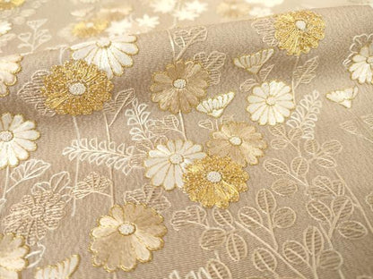 平和屋着物●訪問着　総刺繍　草花文　暈し染め　正絹　逸品　AABF1378ck
