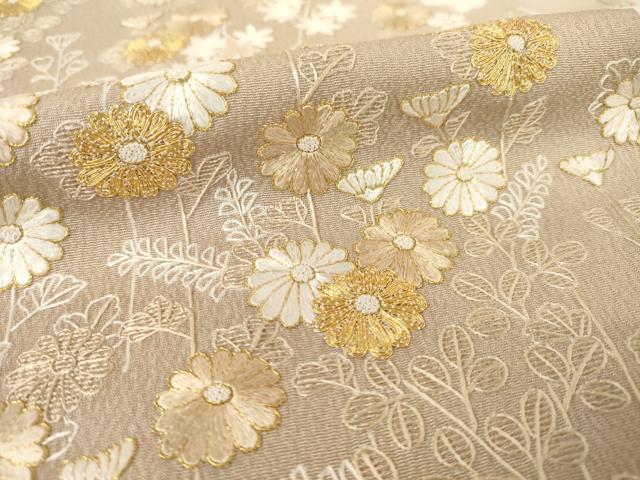 平和屋着物●訪問着　総刺繍　草花文　暈し染め　正絹　逸品　AABF1378ck