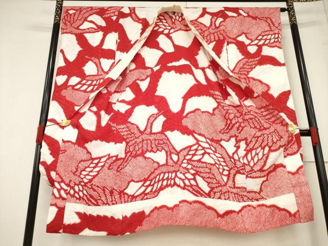 平和屋着物●豪華振袖・長襦袢(無双仕立て)セット　総絞り　駒刺繍　雪芝花蝶文　正絹　逸品　AABF1379ck