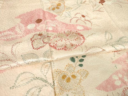 平和屋着物●創業460年・千總　訪問着　絞り　草花文　金彩　正絹　逸品　AABF1380ck