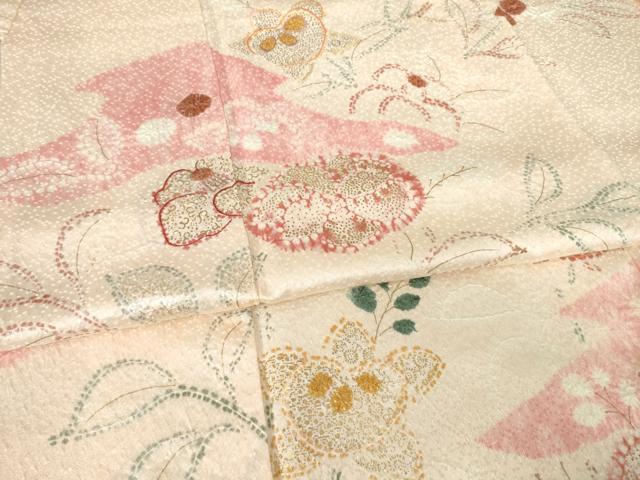 平和屋着物●創業460年・千總　訪問着　絞り　草花文　金彩　正絹　逸品　AABF1380ck