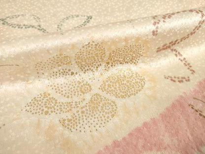 平和屋着物●創業460年・千總　訪問着　絞り　草花文　金彩　正絹　逸品　AABF1380ck