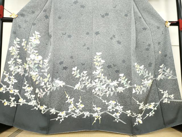 平和屋着物●京友禅 羽田工房　京都府指定無形文化財保持者　羽田登　訪問着　草花文　正絹　逸品　AABF1381ck