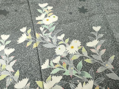 平和屋着物●京友禅 羽田工房　京都府指定無形文化財保持者　羽田登　訪問着　草花文　正絹　逸品　AABF1381ck