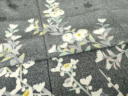 平和屋着物●京友禅 羽田工房　京都府指定無形文化財保持者　羽田登　訪問着　草花文　正絹　逸品　AABF1381ck