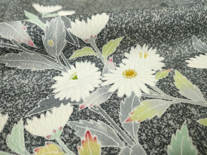 平和屋着物●京友禅 羽田工房　京都府指定無形文化財保持者　羽田登　訪問着　草花文　正絹　逸品　AABF1381ck