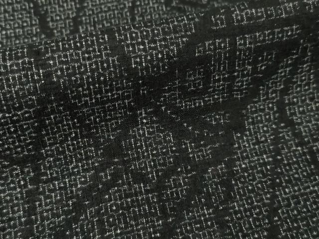 平和屋着物●本場結城紬　重要無形文化財　100亀甲　笹竹文　藤貫織物謹製　証紙付き　正絹　逸品　AABF1382ck