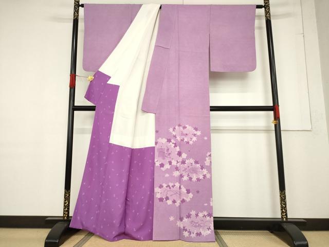 平和屋着物●人間国宝 小宮康孝　色留袖　鮫小紋柄　四季の行事　正絹　逸品　AABF1384ck