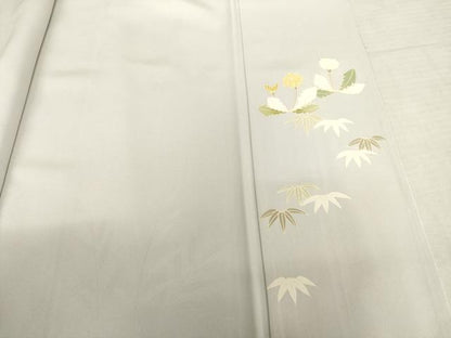 平和屋着物●訪問着　友禅　駒刺繍　風景花文　暈し染め　金彩　東武百貨店扱い　ロング丈　正絹　逸品　AABF1385ck