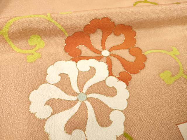 平和屋着物●銀座　志ま亀　訪問着　花唐草文　たとう紙付き　正絹　逸品　AABF1388ck