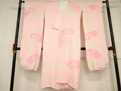 平和屋着物●豪華振袖・長襦袢(袷)セット　駒刺繍　染織名作展　花鳥文　金彩　長襦袢：広衿仕立て　正絹　逸品　AABF1389ck