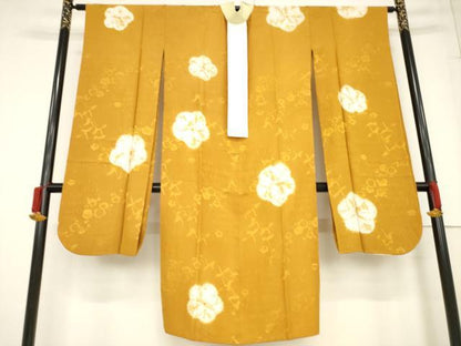 平和屋着物●長襦袢　無双仕立て　絞り　舞花文　飛鶴地紋　正絹　逸品　AABF1391ck