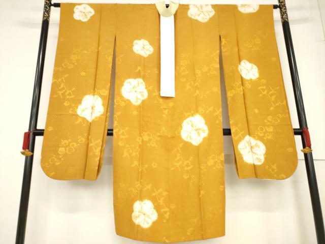 平和屋着物●長襦袢　無双仕立て　絞り　舞花文　飛鶴地紋　正絹　逸品　AABF1391ck