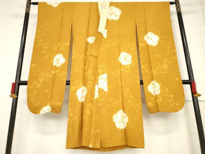 平和屋着物●長襦袢　無双仕立て　絞り　舞花文　飛鶴地紋　正絹　逸品　AABF1391ck